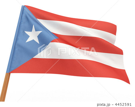 flag fluttering in the wind. Puerto-Rico 4452591