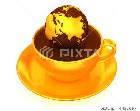 Earth on cup of coffee. 3d 4452697