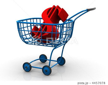 Consumer basket with dollar. 3d Consumer basket with dollar. 3d 4457078