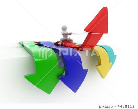 Men on arrow. Conceptual image of success 4458113