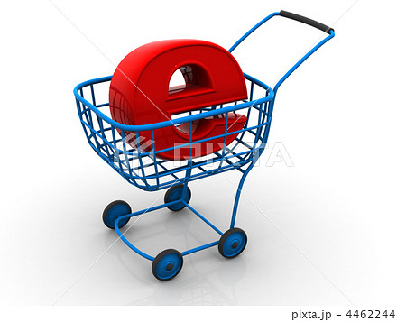 Consumer basket with sign for internet 4462244
