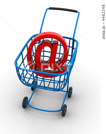 Consumer basket with sign for internet 4462248