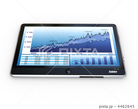 Tablet pc and business graph on the screen 4462645