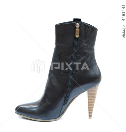 Black female lether boot isolated on white 4463443