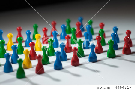 group of multi-colored people to represent social network, diver 4464517