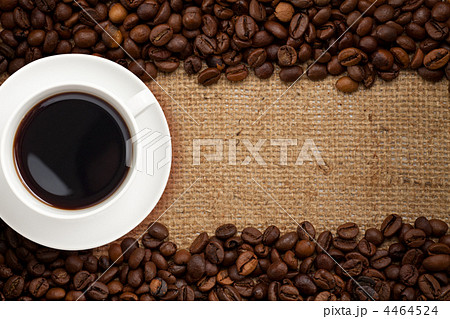 coffee cup on burlap background 4464524