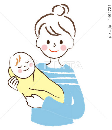赤ちゃんを抱っこする女性のイラスト素材