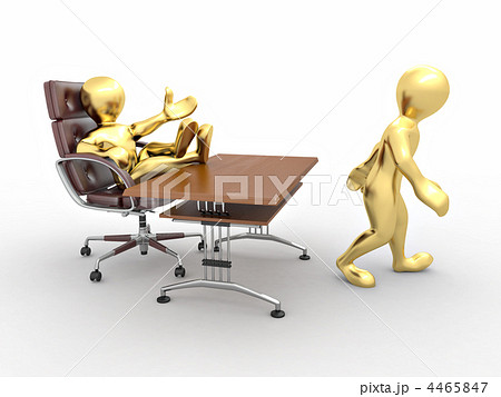 Boss fires employee on white isolated background 4465847