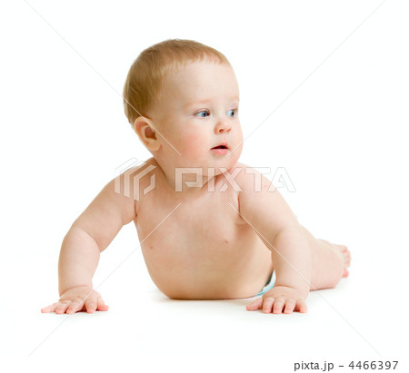 Baby boy isolated lying Baby boy isolated lying 4466397