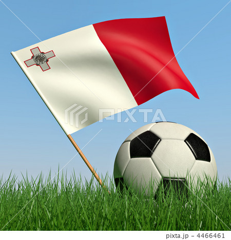 Soccer ball in the grass and the flag of Malta Soccer ball in the grass and the flag of Malta 4466461
