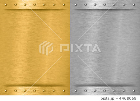 Aluminum and brass stitched metal plates with rivets 4468069