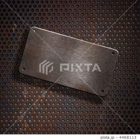 grunge rusty metal plate over grid background grunge rusty metal plate over grid background 4468113