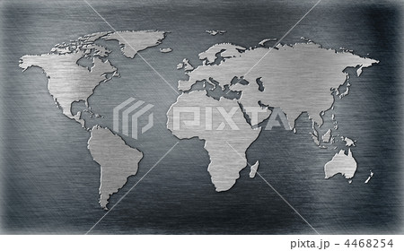 world map relief or shape on metal plate 4468254