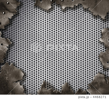 grunge crack metal background with rivets 4468271