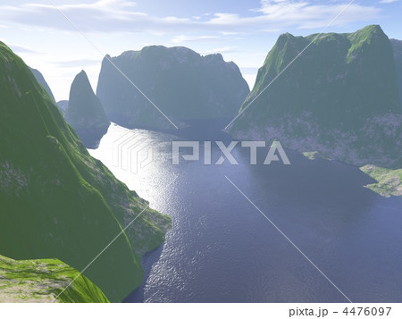 水面に反射する午前の太陽光のイラスト素材