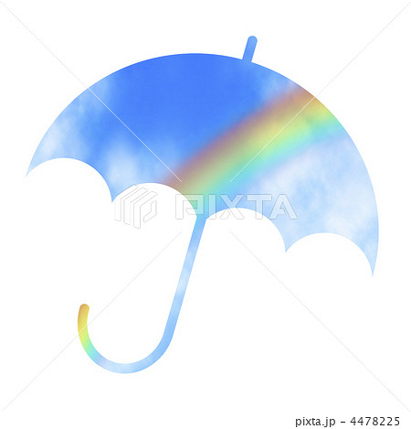 虹の映る傘マークのイラスト素材