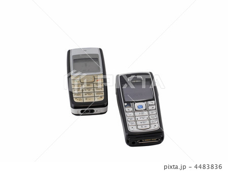 Antiques, old cellular(mobile) phones. Isolated 4483836