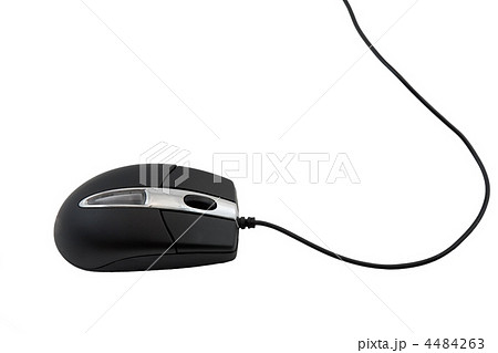 Black computer mouse on white background. Black computer mouse on white background. 4484263