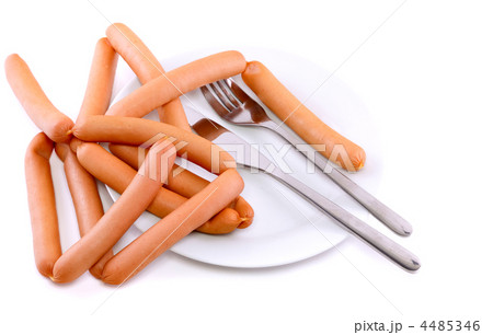 A fresh sausage on white. Isolated A fresh sausage on white. Isolated 4485346