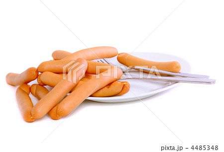 A fresh sausage on white. Isolated A fresh sausage on white. Isolated 4485348