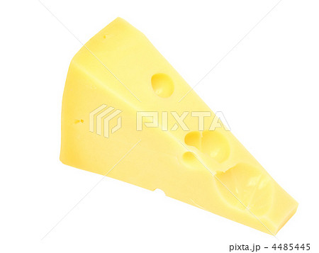 Piece of fresh cheese on white. Isolated 4485445