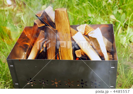 Firewoods in barbecue (grill) 4485557