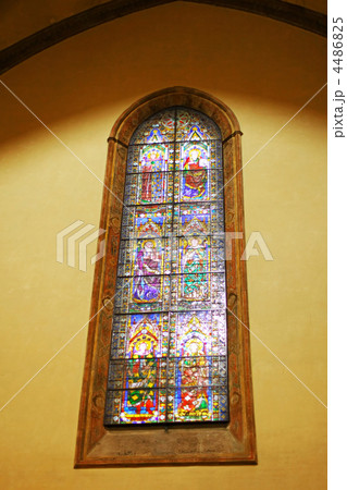 Stained-glass window in Catholic temple. Rome Stained-glass window in Catholic temple. Rome 4486825