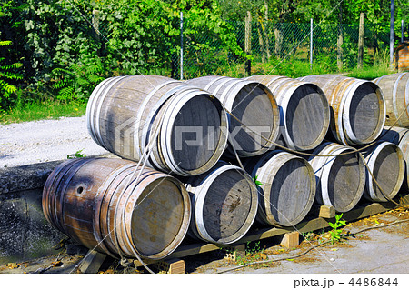 Wine barrels stacked. Italy Wine barrels stacked. Italy 4486844