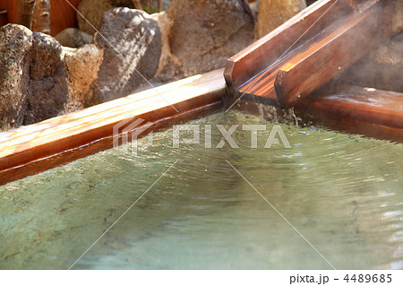 客室露天風呂・湯口、温泉 4489685