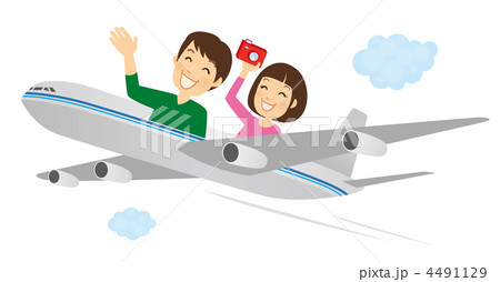 飛行機旅行1のイラスト素材
