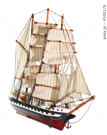 Model of sailing frigate. Isolated. 4500176