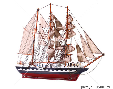 Model of sailing frigate. Isolated. 4500179