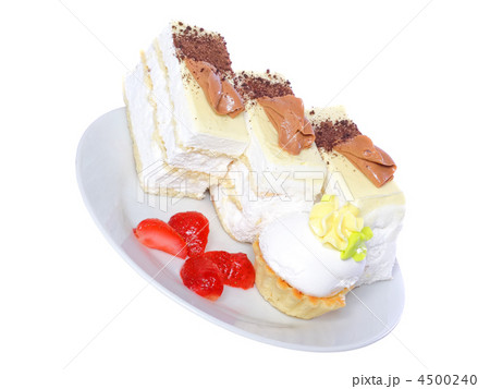 Sponge cakes, frozen strawberr . Isolated Sponge cakes, frozen strawberr . Isolated 4500240