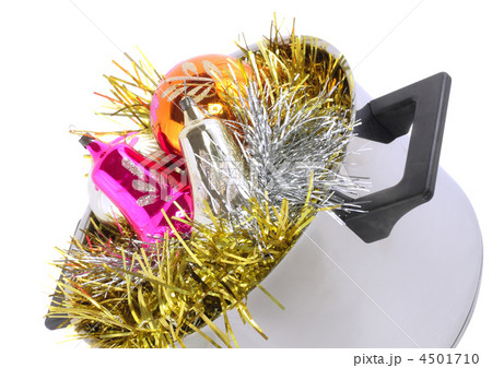 Funny Christmas,New Year-balls,tinsel in saucepan 4501710