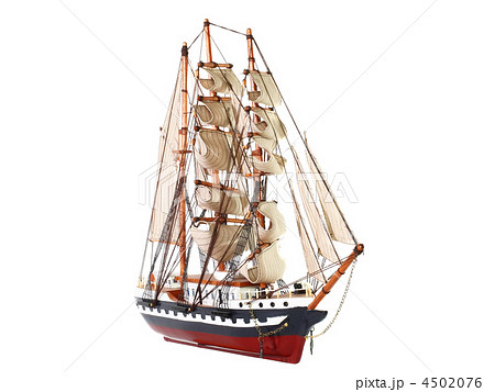 Model of sailing frigate. Isolated. 4502076