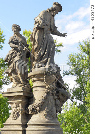 Statue on Charle's bridge. Prague, Statue on Charle's bridge. Prague, 4505472