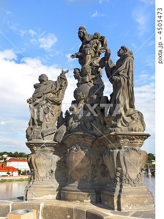 Statue on Charle's bridge. Prague, Statue on Charle's bridge. Prague, 4505473