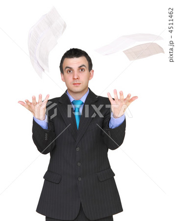 Businessman dropping a documents. Isolated 4511462