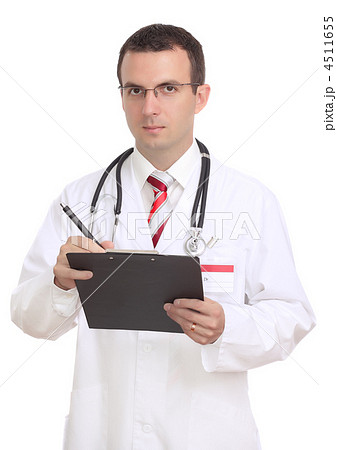 Portrait of medical doctor. Write on paper pad. Portrait of medical doctor. Write on paper pad. 4511655