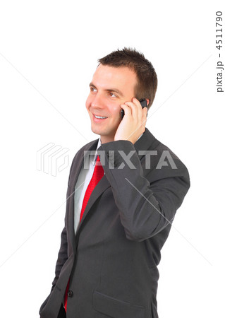 European businessman with cell phone. Isolated 4511790