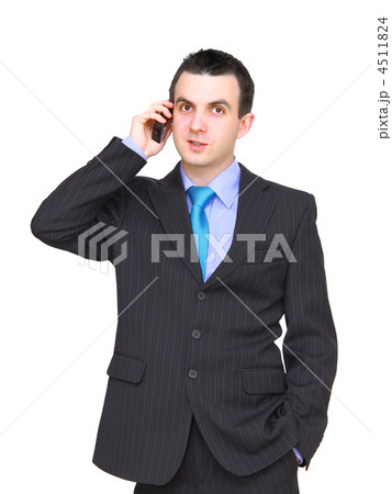 European businessman with cell phone. Isolated European businessman with cell phone. Isolated 4511824