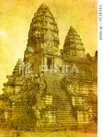 vintage image of angkor wat ruins vintage image of angkor wat ruins 4516161