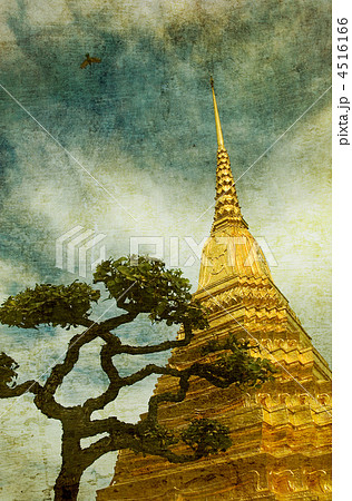 Vintage image of Golden stupa in Wat Phra Kaew, Bangkok 4516166