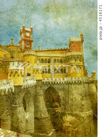 vintage image of pena palace. vintage image of pena palace. 4516171