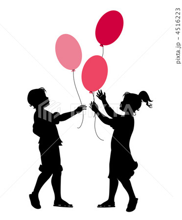 the little boy and girl playing with balloons 4516223