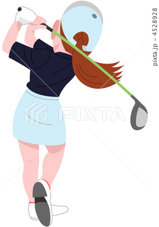 ゴルフ女子背面青 ゴルフ女子背面青 4528928