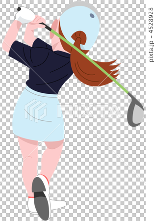ゴルフ女子背面青 ゴルフ女子背面青 4528928