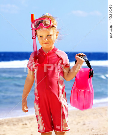 Child playing on  beach. 4529149