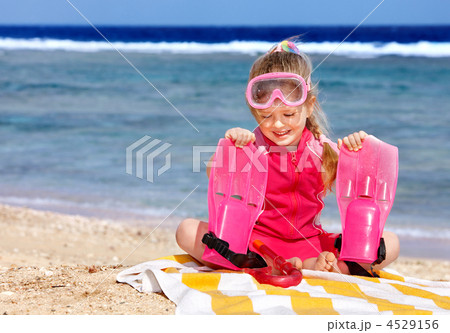 Child playing on beach. Child playing on beach. 4529156