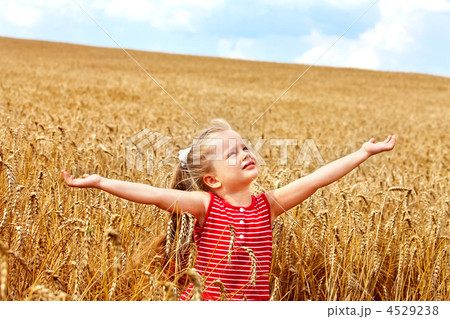 Kid in wheat field. 4529238